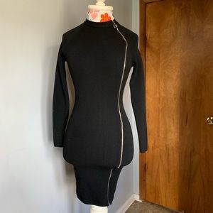 Black zip up dress